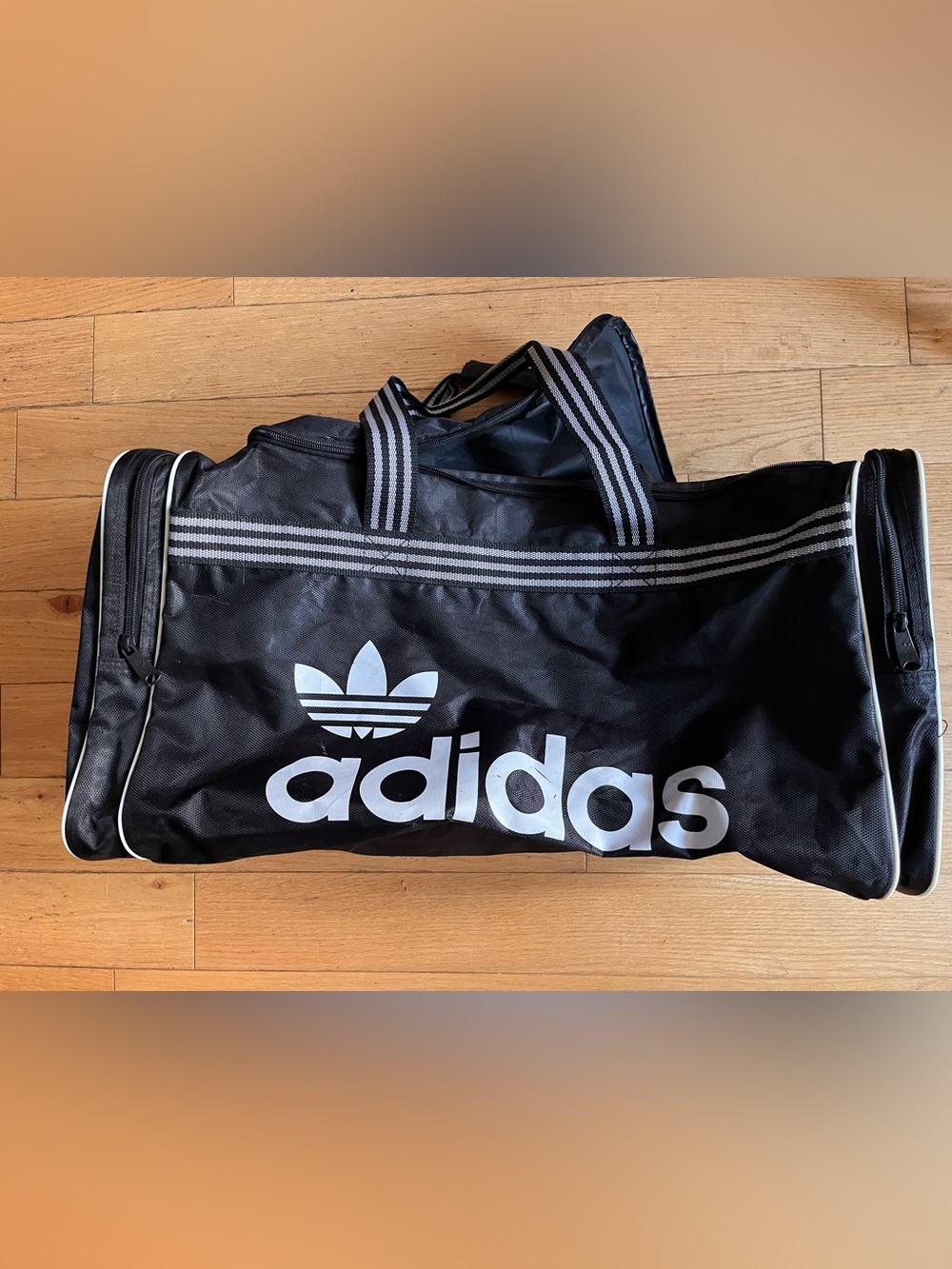 Adidas Black Duffel Bag with Lime Green Interior